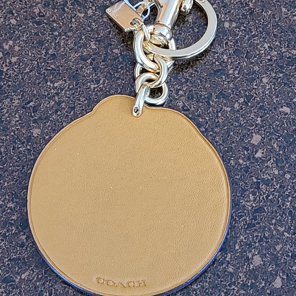 Coach Leather California Bag Charm Key Ring NEW - Picture 2 of 2